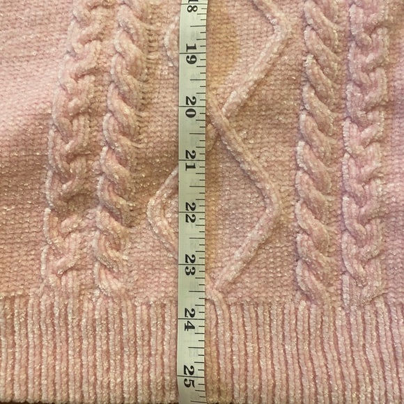 Grandmacore Ballet Blush Pink LARGE Cable Knit Sweater - Picture 6 of 7